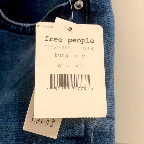 Free People Jeans with Knee Rips, Women's Size 27 L, Denim Blue, New with Tags - Picture 2 of 10
